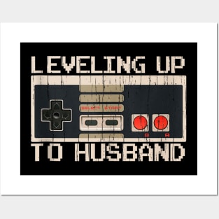 Leveling Up to Husband Play Gamer Groom Bachelor Party Posters and Art